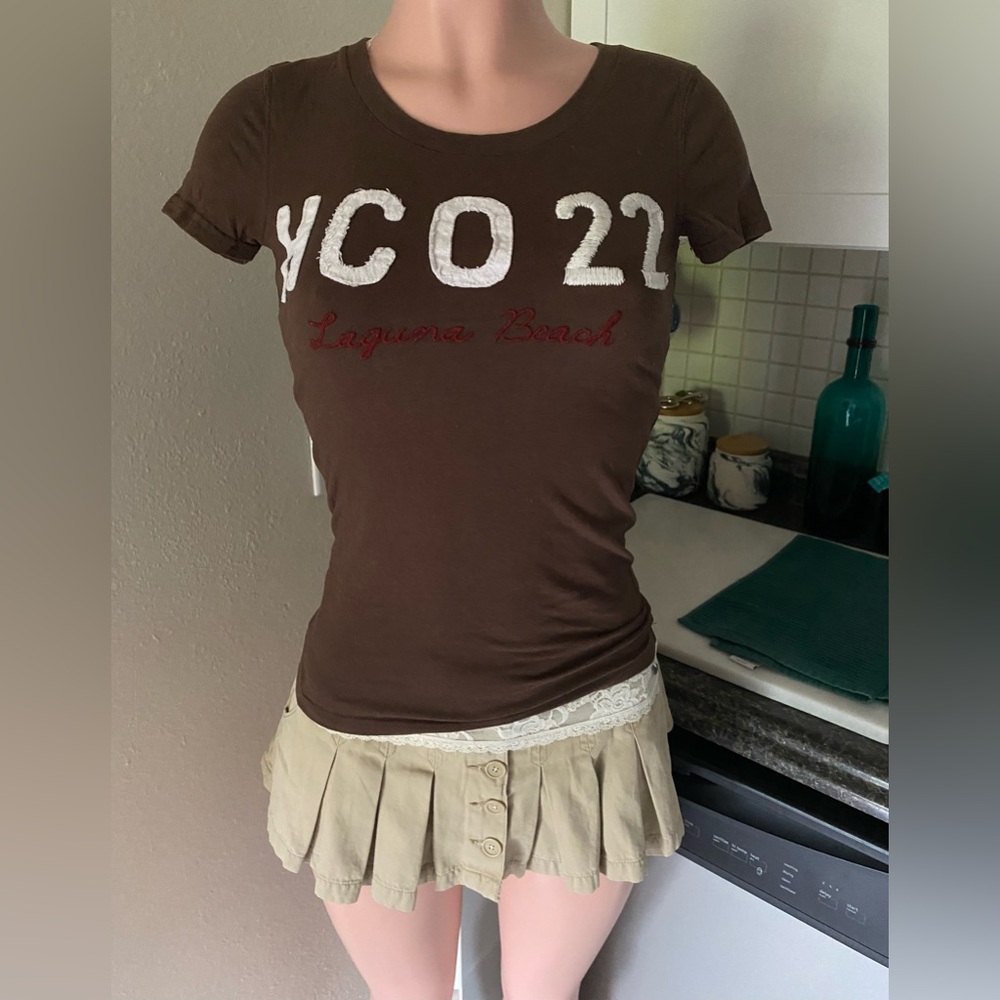 Y2k vintage hollister brown graphic top